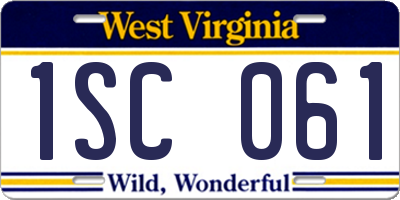 WV license plate 1SC061