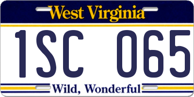 WV license plate 1SC065