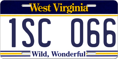 WV license plate 1SC066