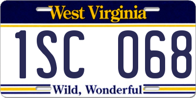 WV license plate 1SC068