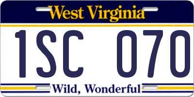 WV license plate 1SC070