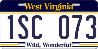 WV license plate 1SC073