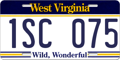 WV license plate 1SC075
