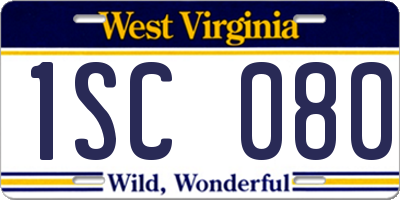 WV license plate 1SC080