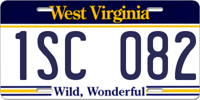 WV license plate 1SC082