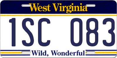 WV license plate 1SC083
