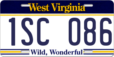 WV license plate 1SC086