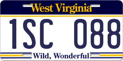 WV license plate 1SC088
