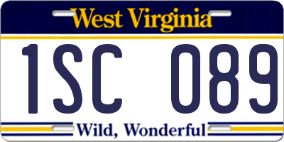 WV license plate 1SC089