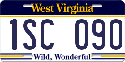 WV license plate 1SC090
