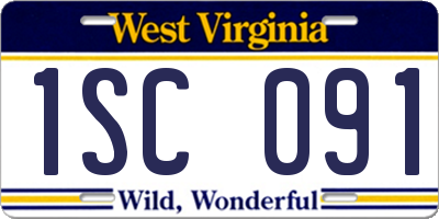 WV license plate 1SC091