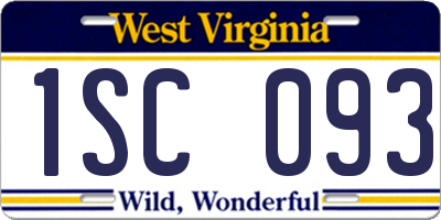 WV license plate 1SC093