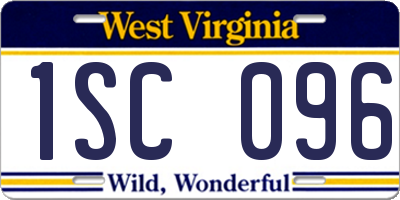 WV license plate 1SC096