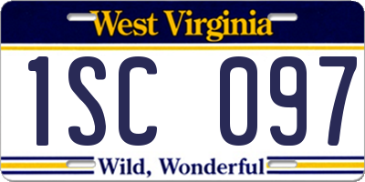 WV license plate 1SC097