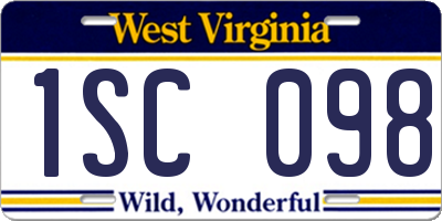 WV license plate 1SC098
