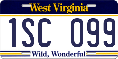 WV license plate 1SC099