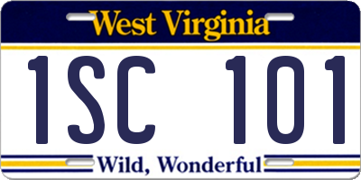 WV license plate 1SC101