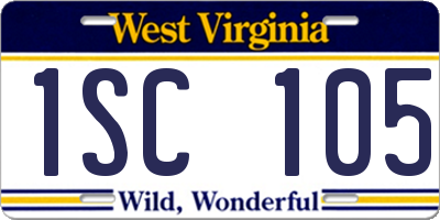 WV license plate 1SC105