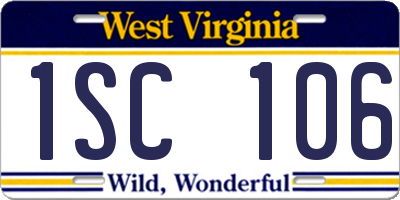 WV license plate 1SC106