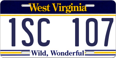 WV license plate 1SC107