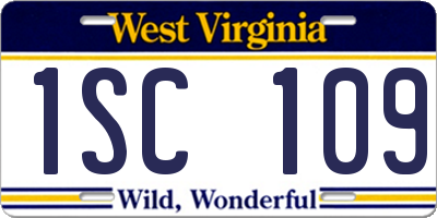 WV license plate 1SC109