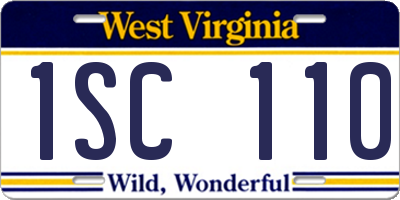 WV license plate 1SC110