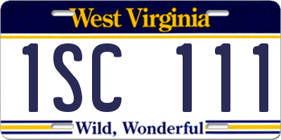 WV license plate 1SC111