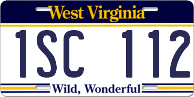 WV license plate 1SC112