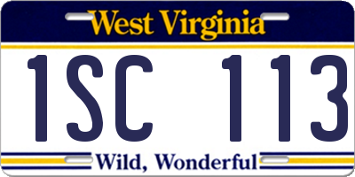 WV license plate 1SC113