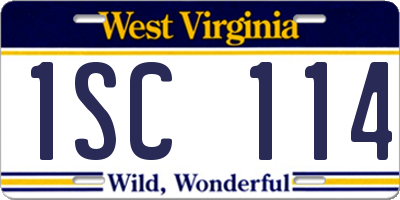 WV license plate 1SC114