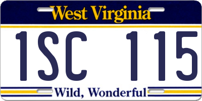 WV license plate 1SC115