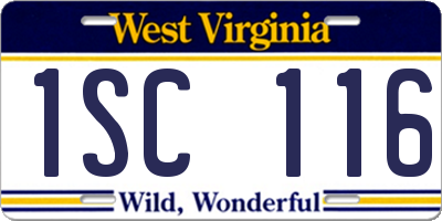 WV license plate 1SC116