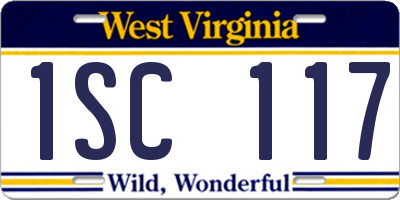 WV license plate 1SC117