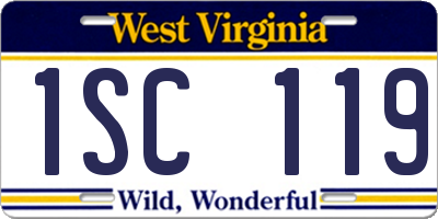 WV license plate 1SC119
