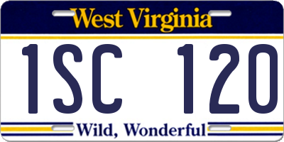 WV license plate 1SC120