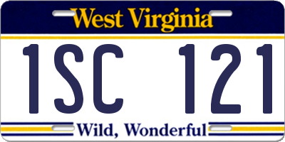 WV license plate 1SC121