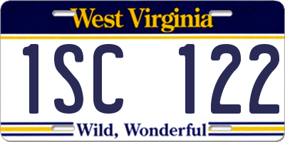 WV license plate 1SC122