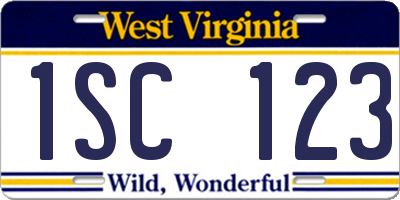 WV license plate 1SC123