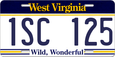 WV license plate 1SC125