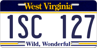 WV license plate 1SC127