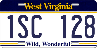 WV license plate 1SC128