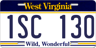 WV license plate 1SC130