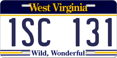 WV license plate 1SC131