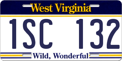 WV license plate 1SC132
