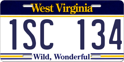 WV license plate 1SC134