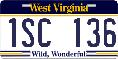 WV license plate 1SC136