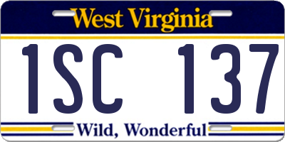 WV license plate 1SC137