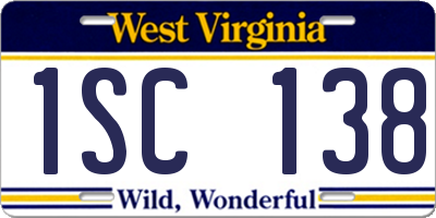 WV license plate 1SC138