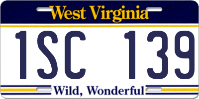 WV license plate 1SC139