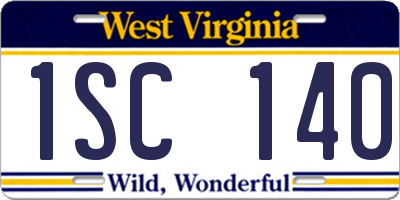WV license plate 1SC140